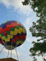 Miniature hot air balloon used for selfie photos