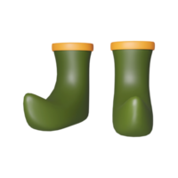 Green Shoes, 3D Render on PNG Background.