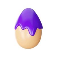 3D Rendering Of Paint Splash Over Easter Egg. png