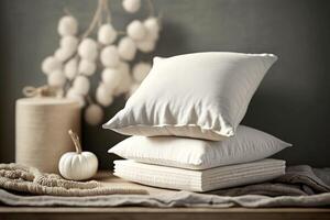 White throw pillow cushion, photo