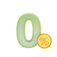 3d 0 discount percent text label illustration concept icon png