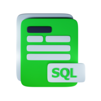 3d sql file extension document illustration concept icon png