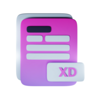 3d xd file extension document illustration concept icon png