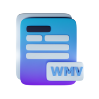 3d wmv file extension document illustration concept icon png