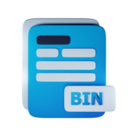 3d bin file extension document illustration concept icon png