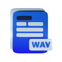 3d wav file extension document illustration concept icon png