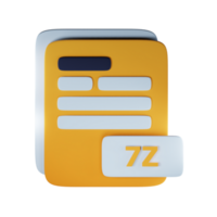 3d 7z file extension document illustration concept icon png