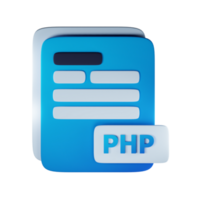 3d php het dossier uitbreiding document illustratie concept icoon png