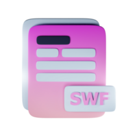 3d swf archivo extensión documento ilustración concepto icono png