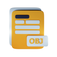 3d obj file extension document illustration concept icon png