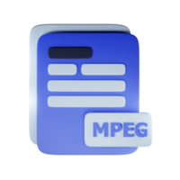 3d mpeg file extension document illustration concept icon png