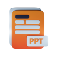 3d ppt file extension document illustration concept icon png