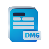 3d dmg file extension document illustration concept icon png