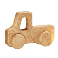 3d wood car baby stuff illustration concept icon png