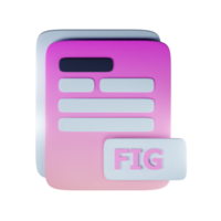 3d fig file extension document illustration concept icon png