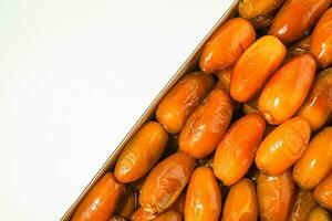 Fresh ripe yellow dates, fresh dates ruthob isolated on white background photo