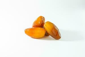 Fresh ripe yellow dates, fresh dates ruthob isolated on white background photo