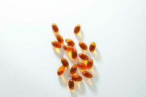 Soft gel, Close up of oil filled capsules, suitable for presenting food supplements, fish oil, omega 3, omega 6, omega 9, vitamin A, vitamin D, vitamin D3, vitamin E, evening primrose oil, photo