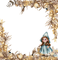 waterverf herfst plein kader met zee duindoorn illustratie van herfst voor scrapbooken, uitnodiging, oesters, herhalingen kaarten, partij decoratie, bruiloft stationair, hartelijk groeten, mode, affiches, achtergrond. png