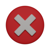 3d afwijzing icoon annuleren kruis of verwijderen teken png