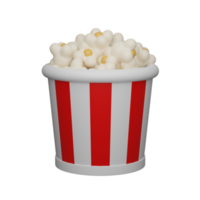 Popcorn 3d icon cinema red bucket. png