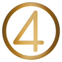 Four Number hand write png