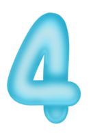 Blue number 3D style png