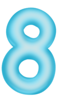 Blue number 3d style png