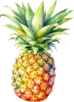 Ananas Obst Aquarell. ai generiert png