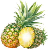 Ananas Obst Aquarell. ai generiert png