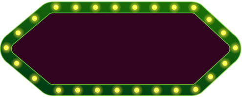 retro ligero bombillas eléctrico cartelera verde marco png