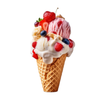 sucré la glace crème. illustration ai génératif png