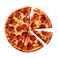 pepperoni Pizza aislado. ilustración ai generativo png