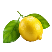 Lemon fruit isolated. Illustration AI Generative png
