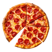 Peperoni Pizza isoliert. Illustration ai generativ png