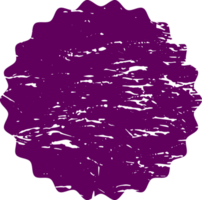 Distressed grunge circle stamp in purple png