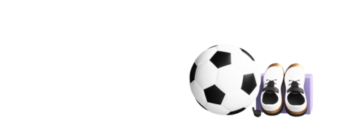 3D Render, Soccer Ball With Whistle, Sports Shoes. png