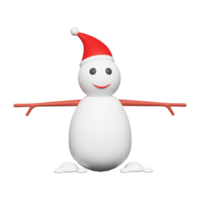 3d rendre, Père Noël chapeau portant bonhomme de neige icône. png