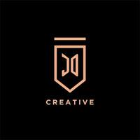 JD monogram initial with shield logo design icon vector