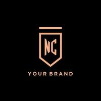 NC monogram initial with shield logo design icon vector