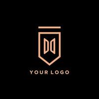 OO monogram initial with shield logo design icon vector