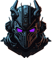 Cyberpunk Robot Cartoon Illustration with png