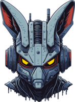 Robot Rabbit Head Cartoon with png