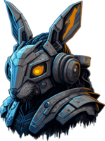 Rabbit Cyborg in Cartoon Style with png