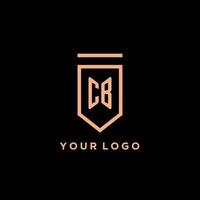 CB monogram initial with shield logo design icon vector