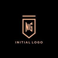 NG monogram initial with shield logo design icon vector