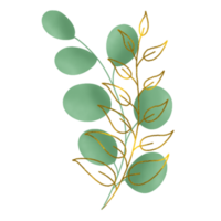 hand- getrokken bruiloft bloemen goud png