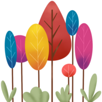 colored plant illustration png