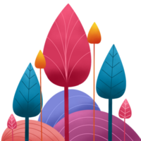 colored tree illustration png