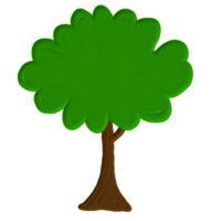 cute tree with acrylic painting png